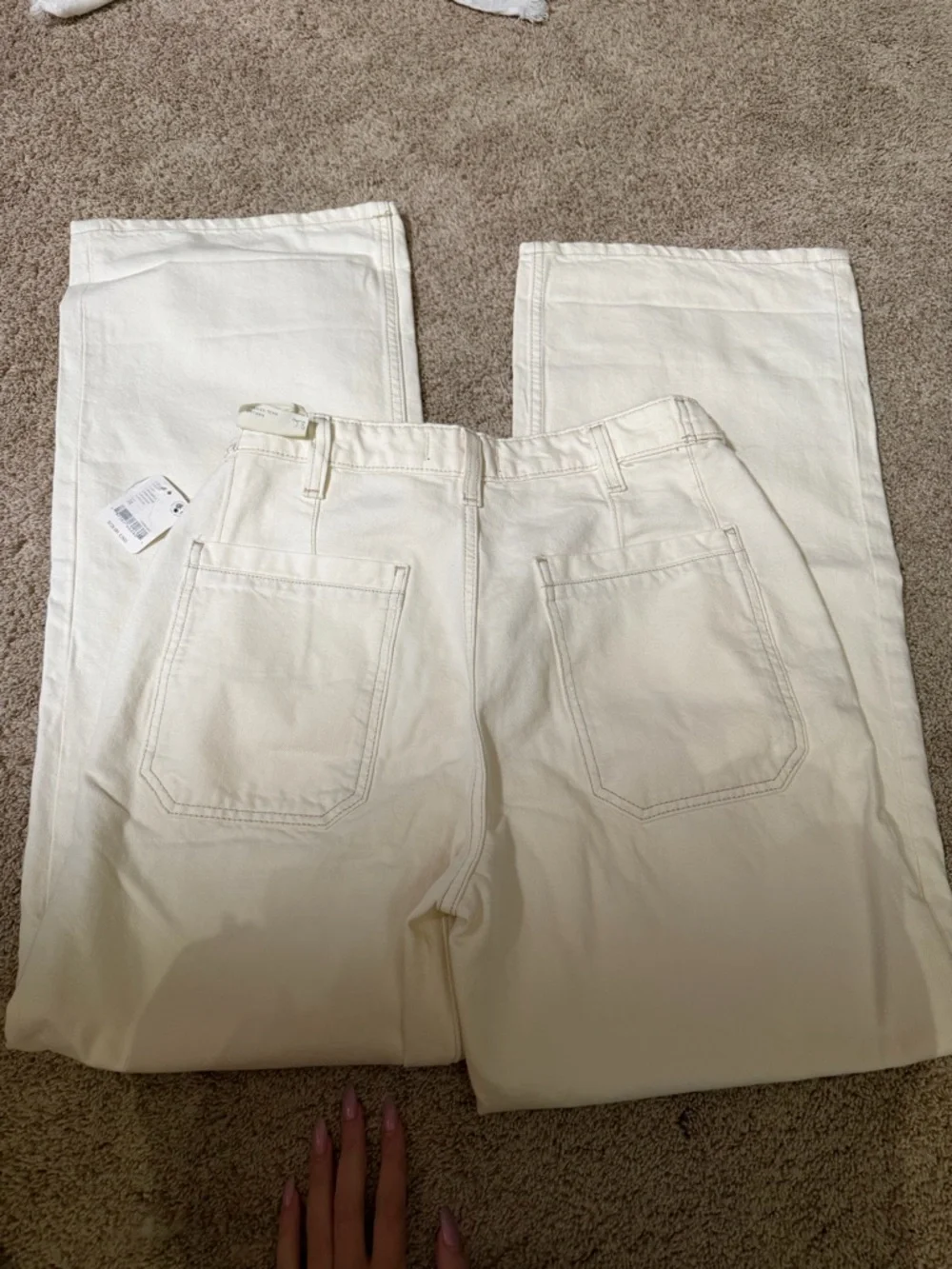 Free People Cream White Palmer Jeans